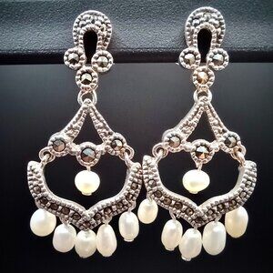 Vintage Judith Jack chandelier earrings